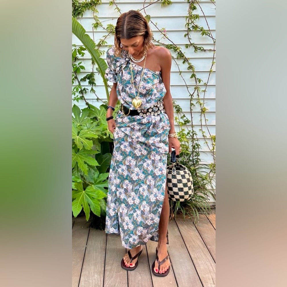 Floral One-Shoulder Maxi Dress